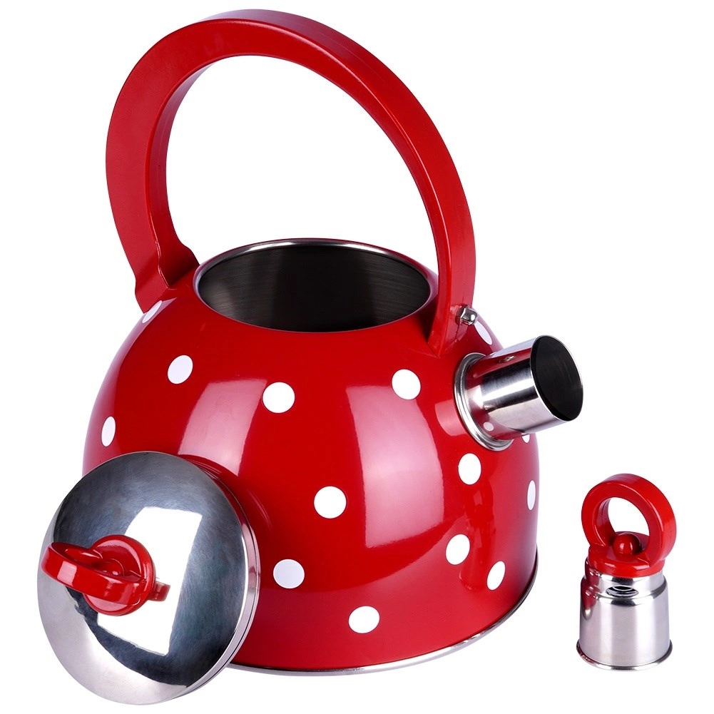 Virdulys su švilpuku 1,5 l raudonas 2