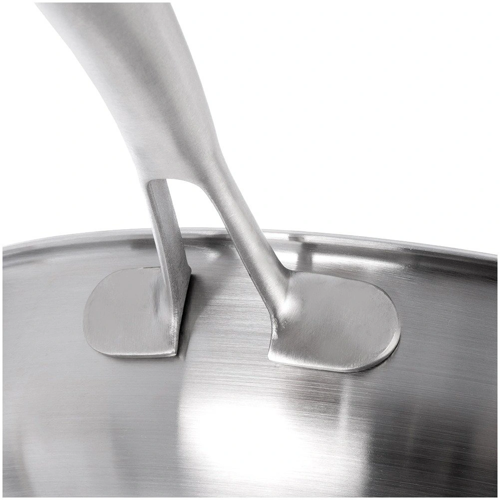 Wok keptuvė iš trijų sluoksnių nerūdijančiojo plieno, sidabrinė, 30 cm 3