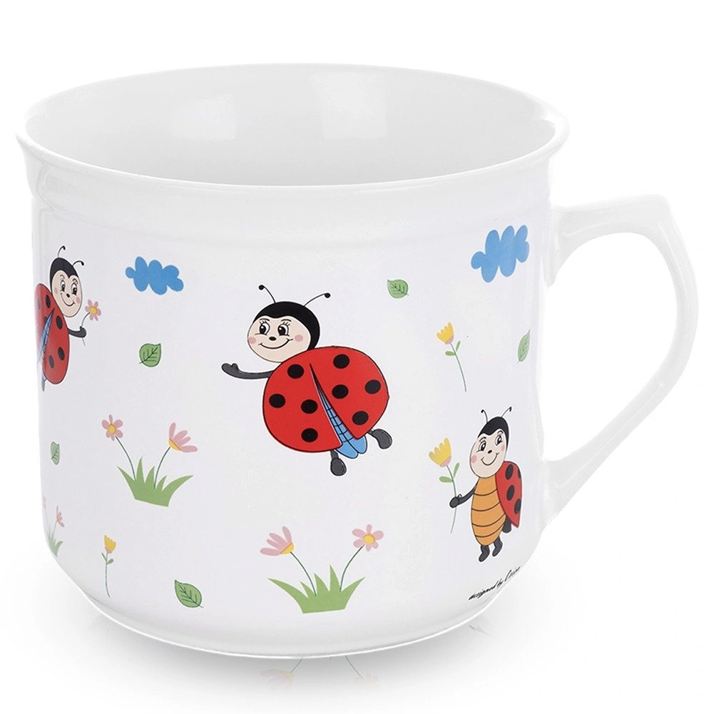 Keraminis puodelis su boružėlių motyvu, 650 ml, įvairiaspalvis, 14 × 11,5 × 10 cm