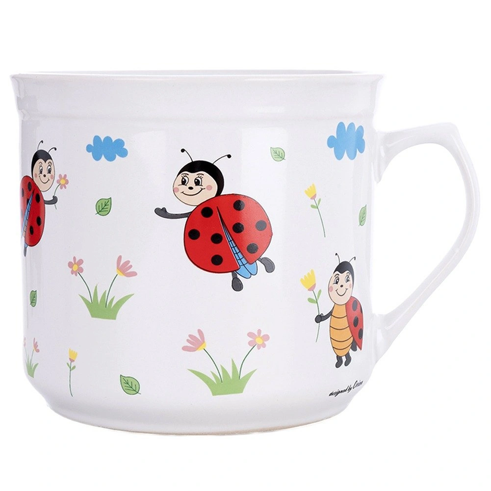 Keraminis puodelis su boružėlių motyvu, 650 ml, įvairiaspalvis, 14 × 11,5 × 10 cm 2