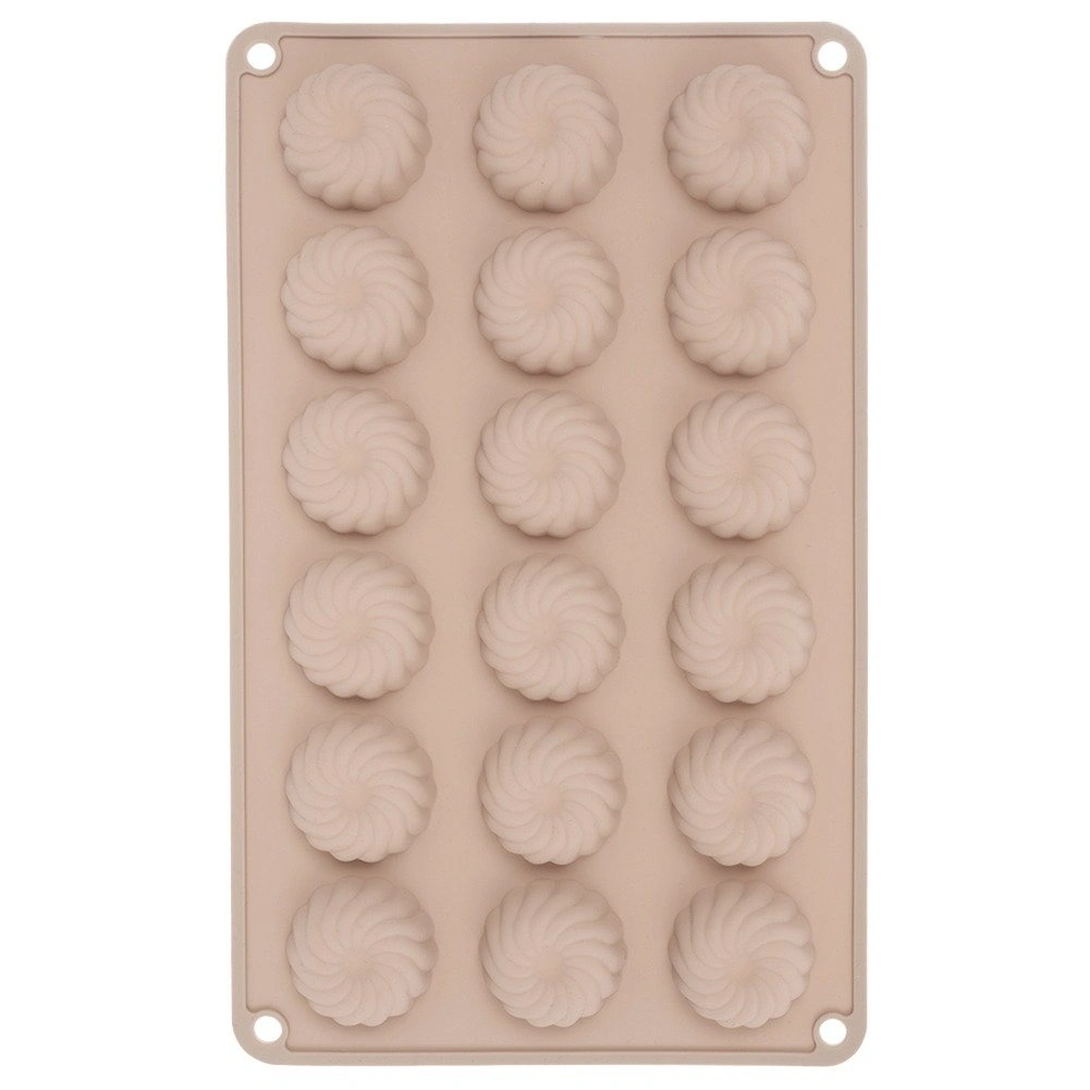 Silikona cepšanas forma 18 mini mafiniem, smilšu krāsā, 27,5 × 17 × 1 cm 2