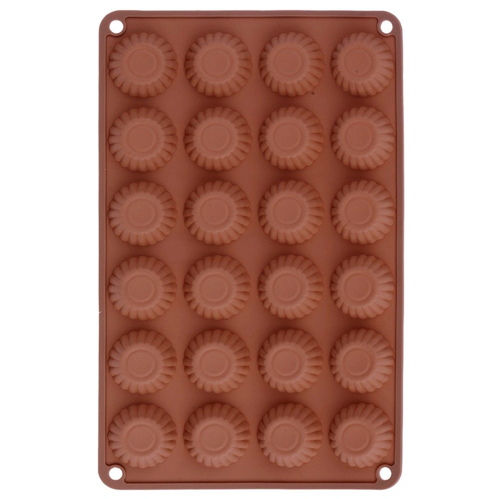 Silikoninė kepimo forma 24 mini keksiukams, ruda, 27,5 × 17 × 1,3 cm 2