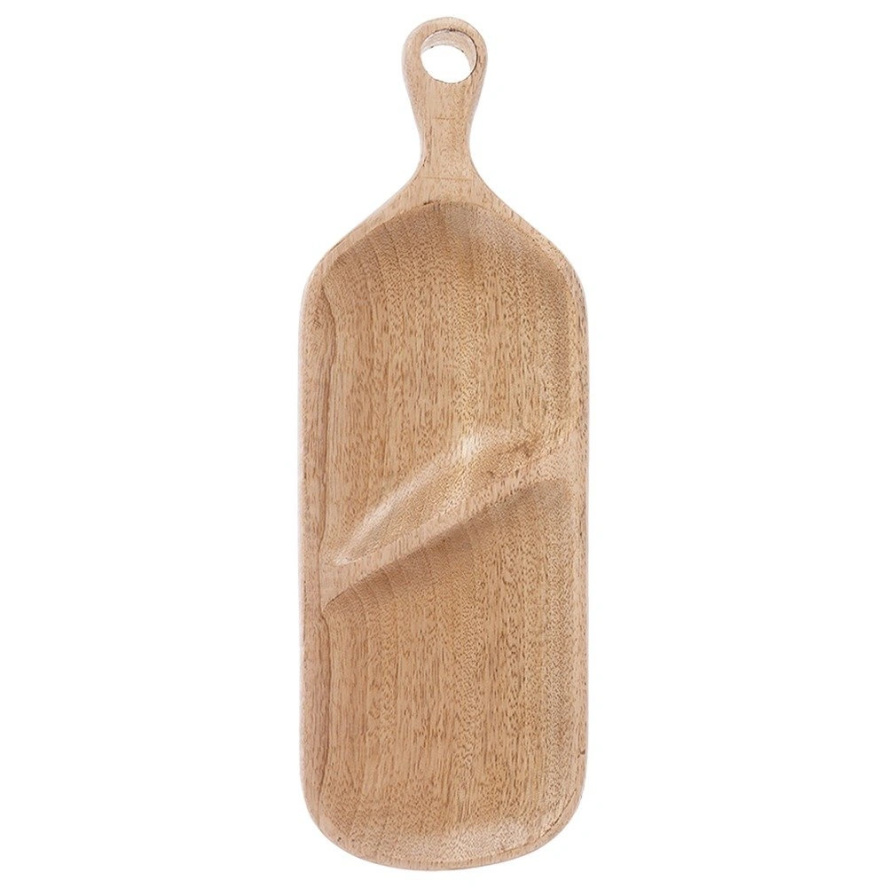 Uzkodu šķīvis ar 2 nodalījumiem, no mango koka, brūns, 40,5 × 14 × 2,5 cm 2
