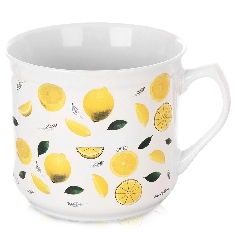 Keraminis puodelis su citrinų motyvu, įvairiaspalvis, 650 ml