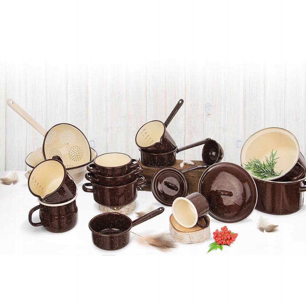 1 l bronze emaliuotas puodas