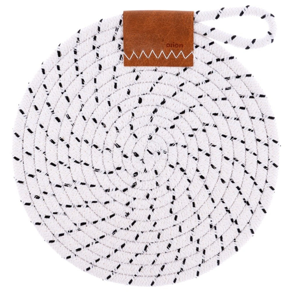 Puodo padėkliukas pintas, baltas, 23 × 21 × 0,8 cm