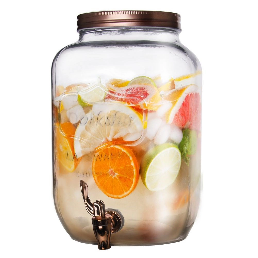 Gėrimų stiklinis indas su kraneliu 8,8 l