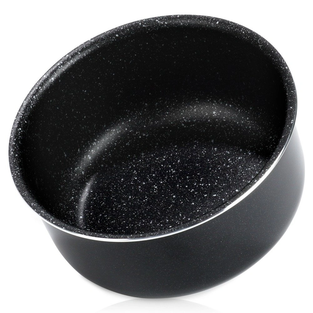 Puodas su granitine danga, juodas, 20 × 20 × 9 cm