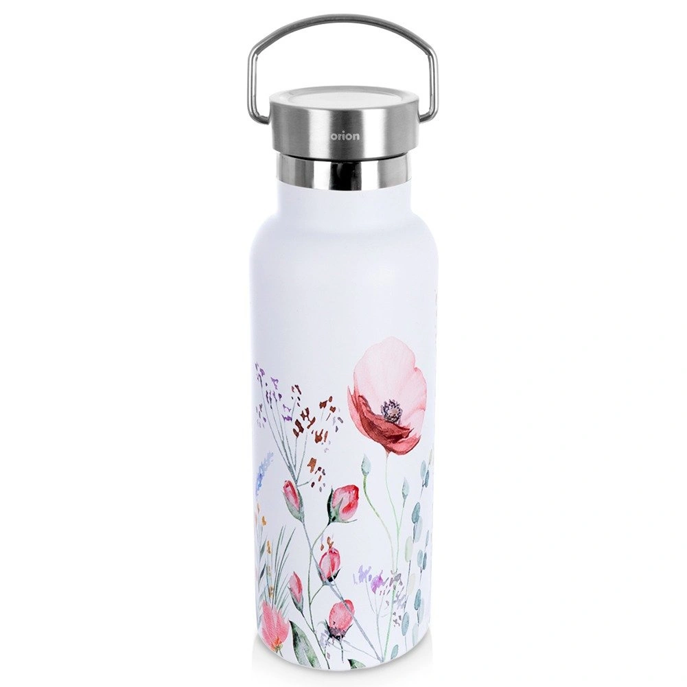 Termosas butelio formos, 560 ml, baltas, 7,5 × 7,5 × 22 cm