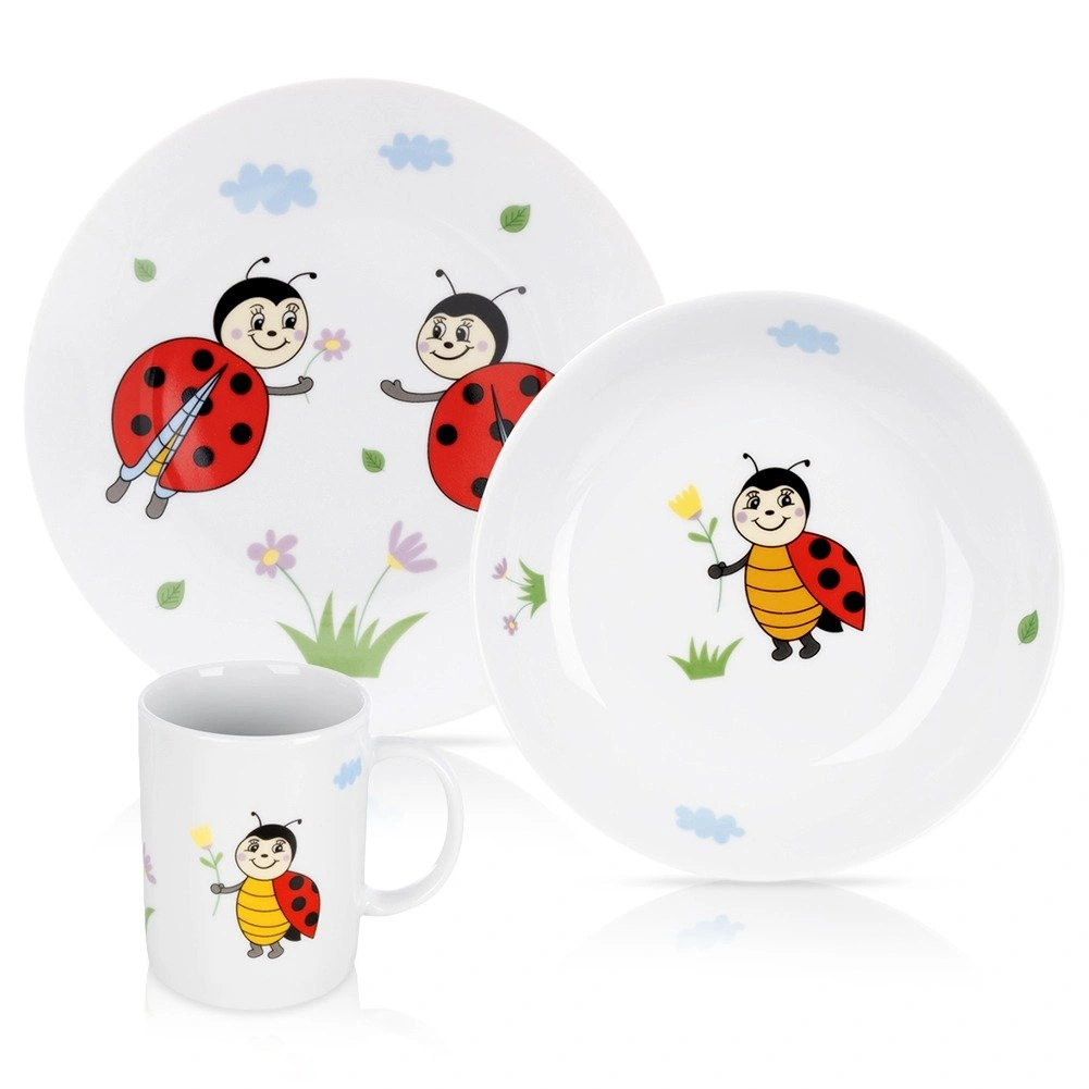 Bērnu trauku komplekts, porcelāna, ar mārīšu