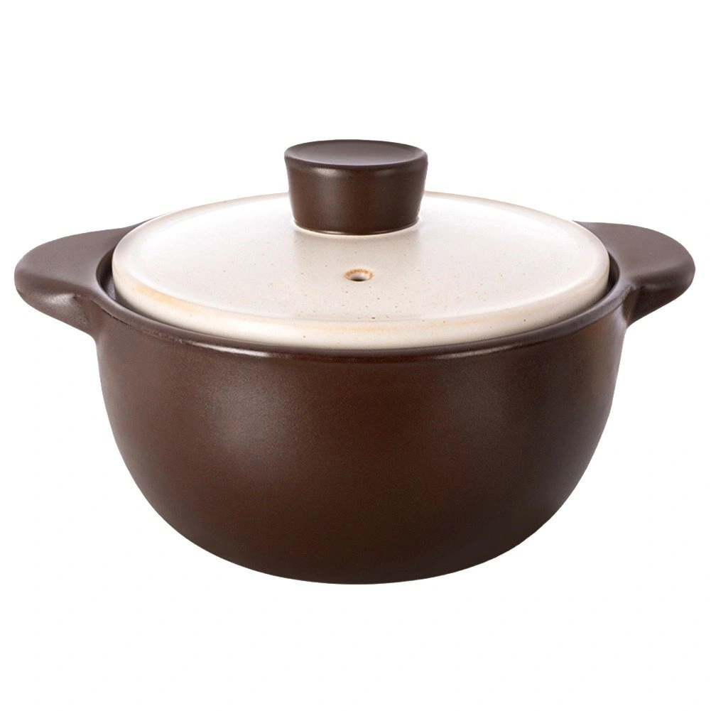 Keraminis puodas su dangčiu, rudas, 22 cm, 3 l 2