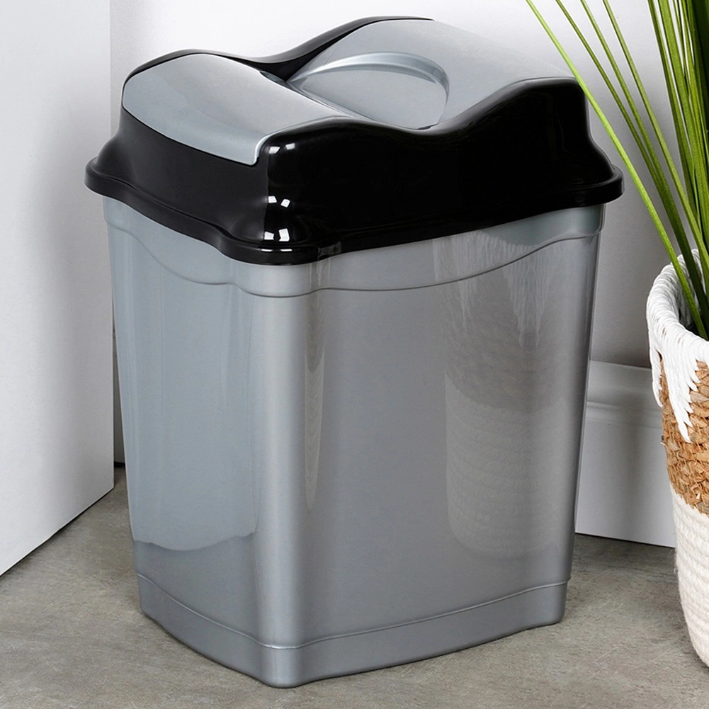 Šiukšliadėžė plastikinė pilka 16 l