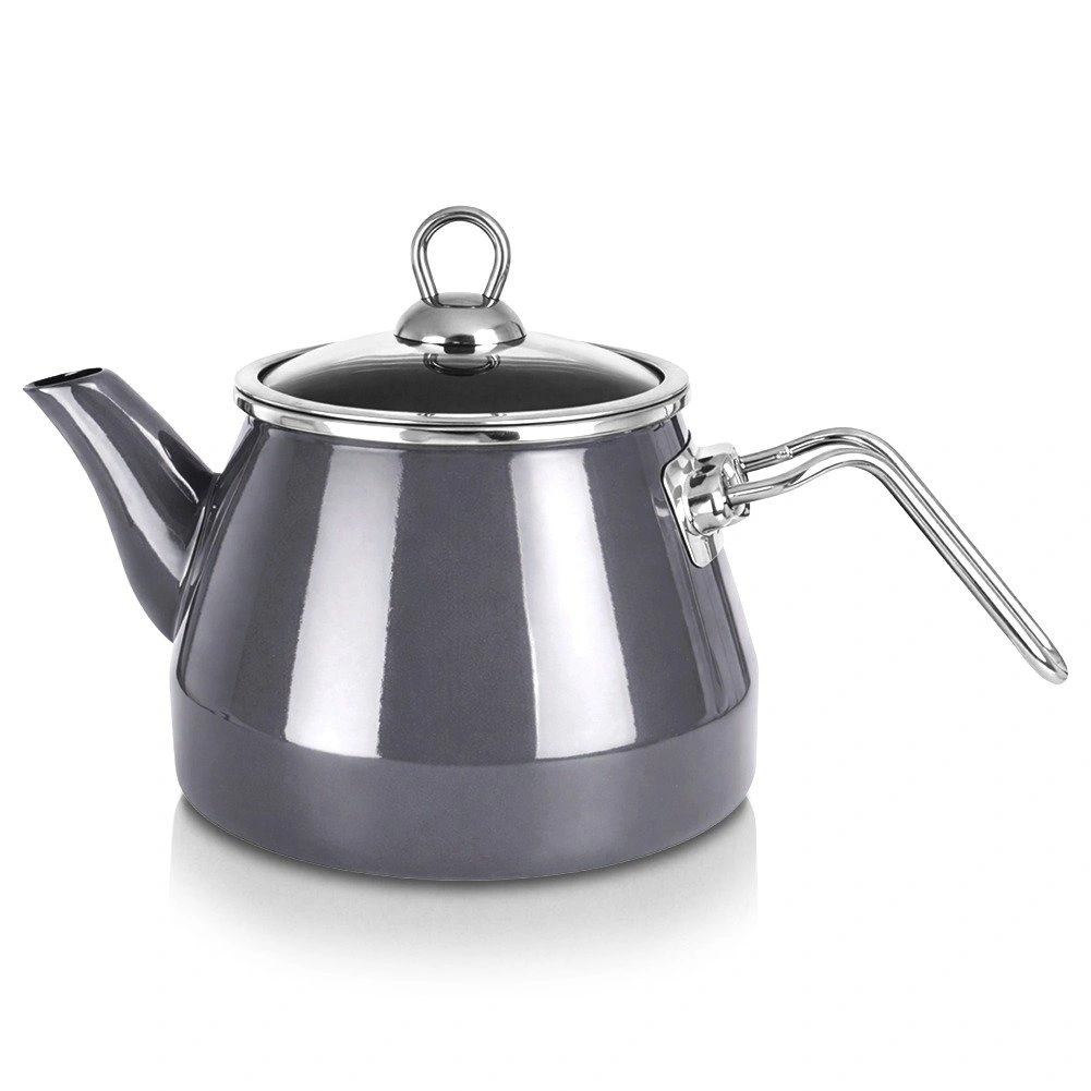 Emaljēta tējkanna 1,6 l, pelēka