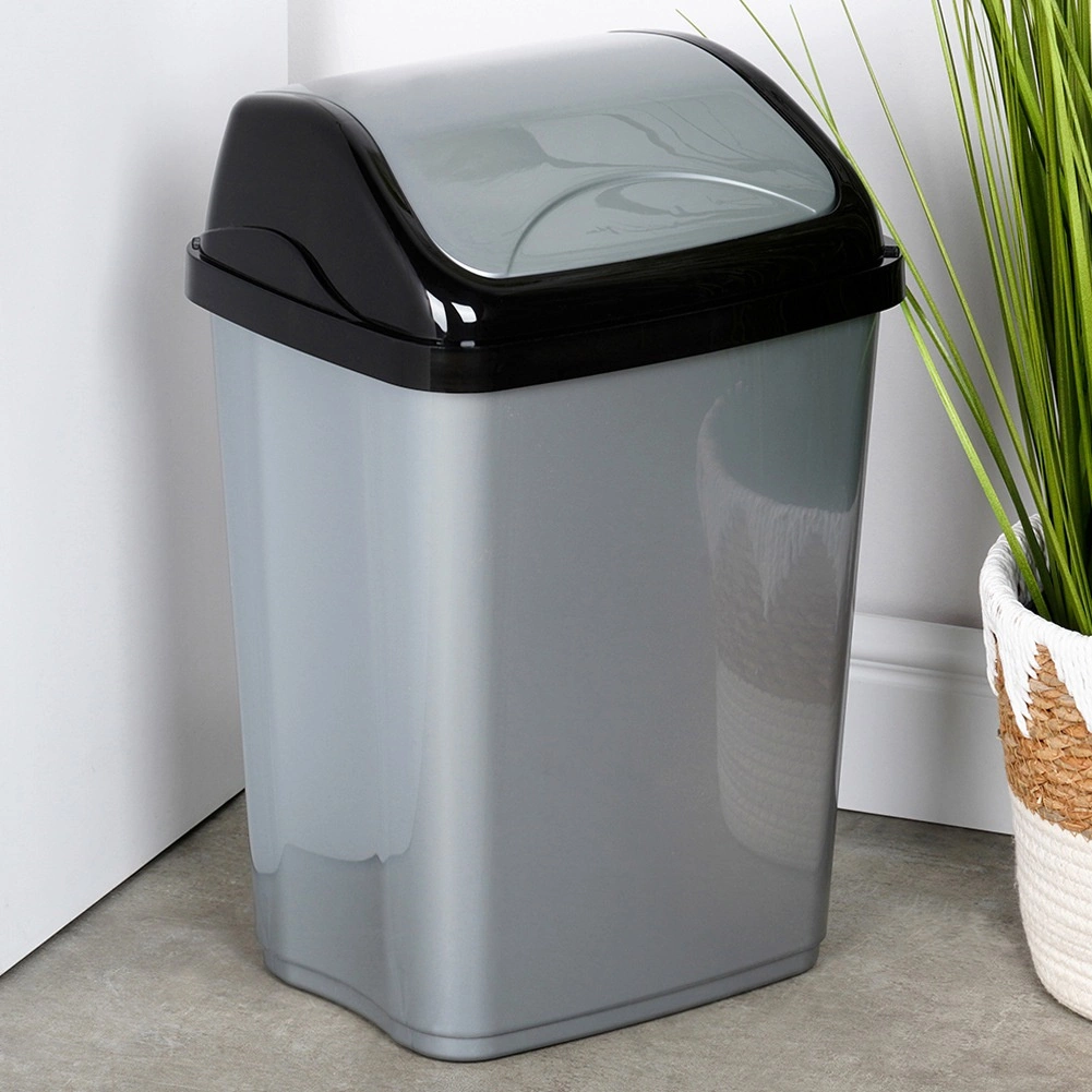 Šiukšliadėžė plastikinė pilka 16 l