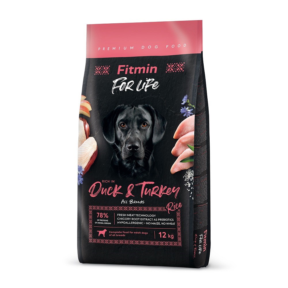 Fitmin dog for life duck&turkey su paukštiena, 12 kg