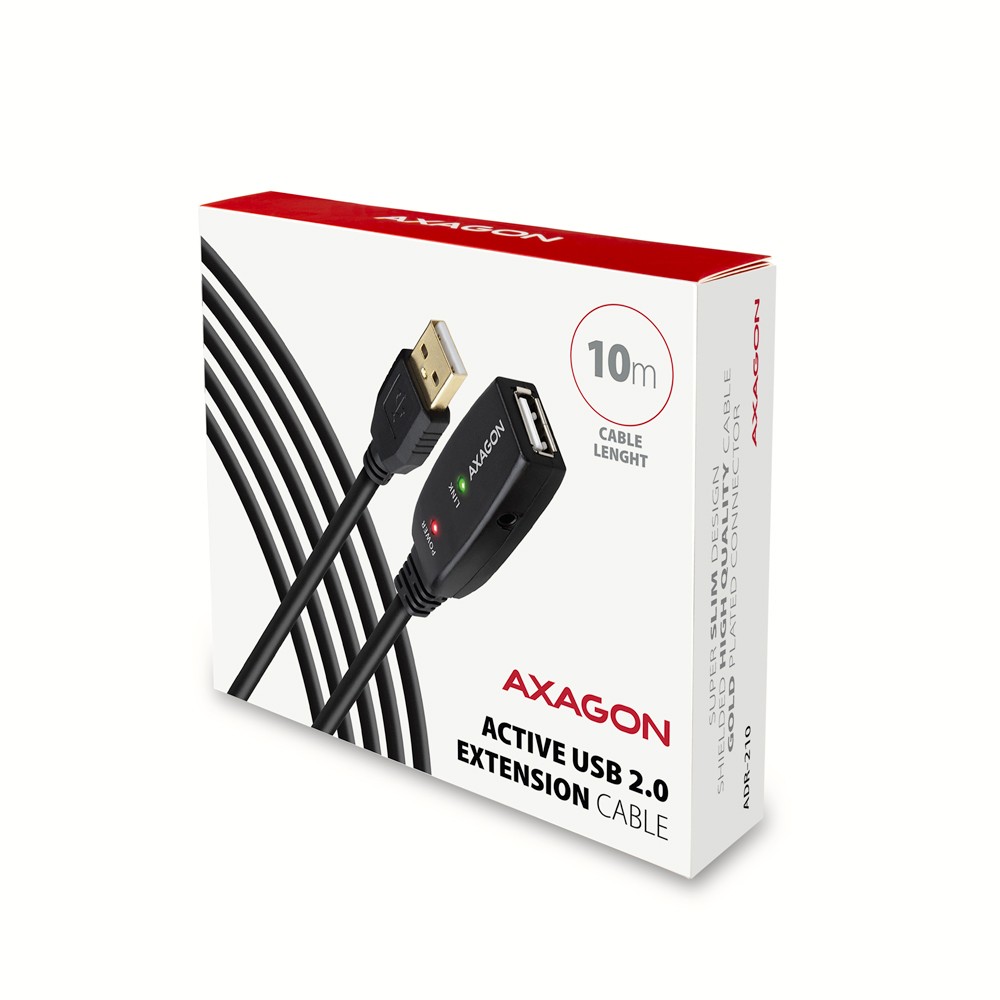 Maitinimo laidas axagon usb 2.0a-m, 10 m