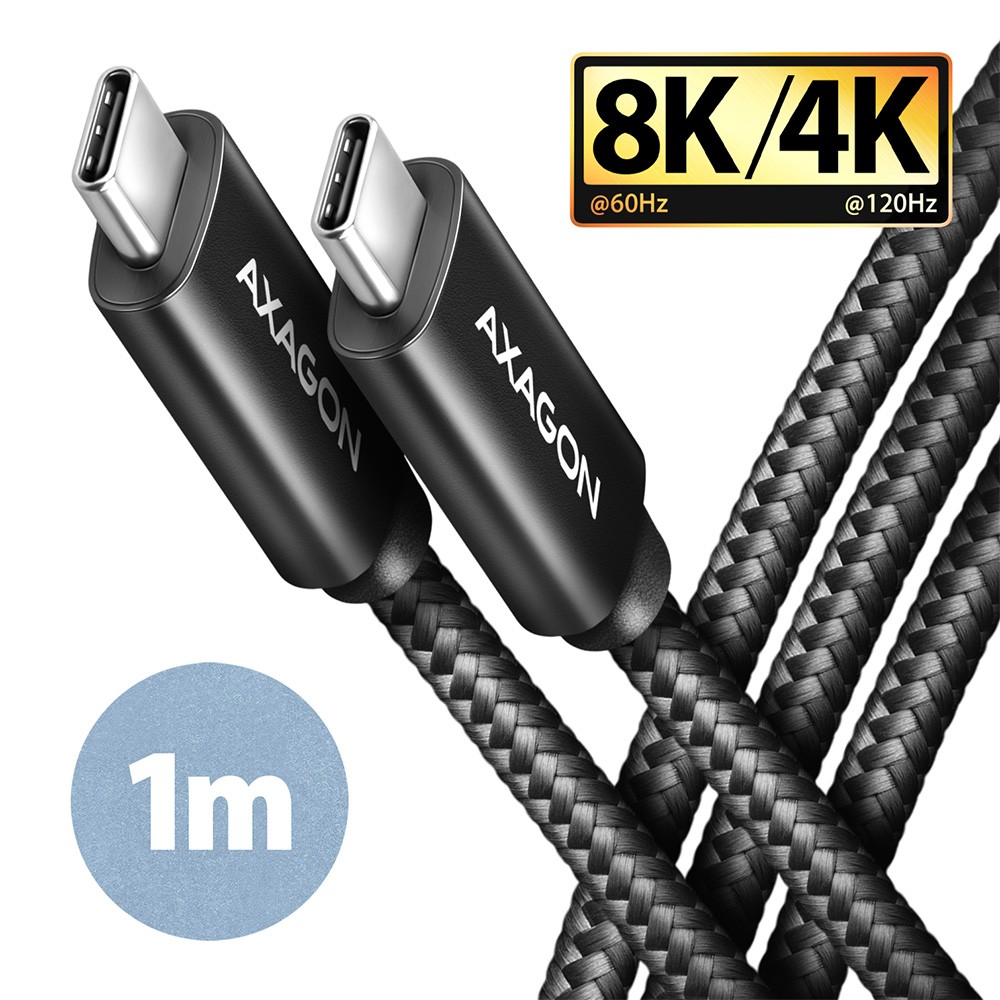 Axagon bucm432-cm10ab usb4 gen 3x2 kabelis 1m, usb-c, juoda