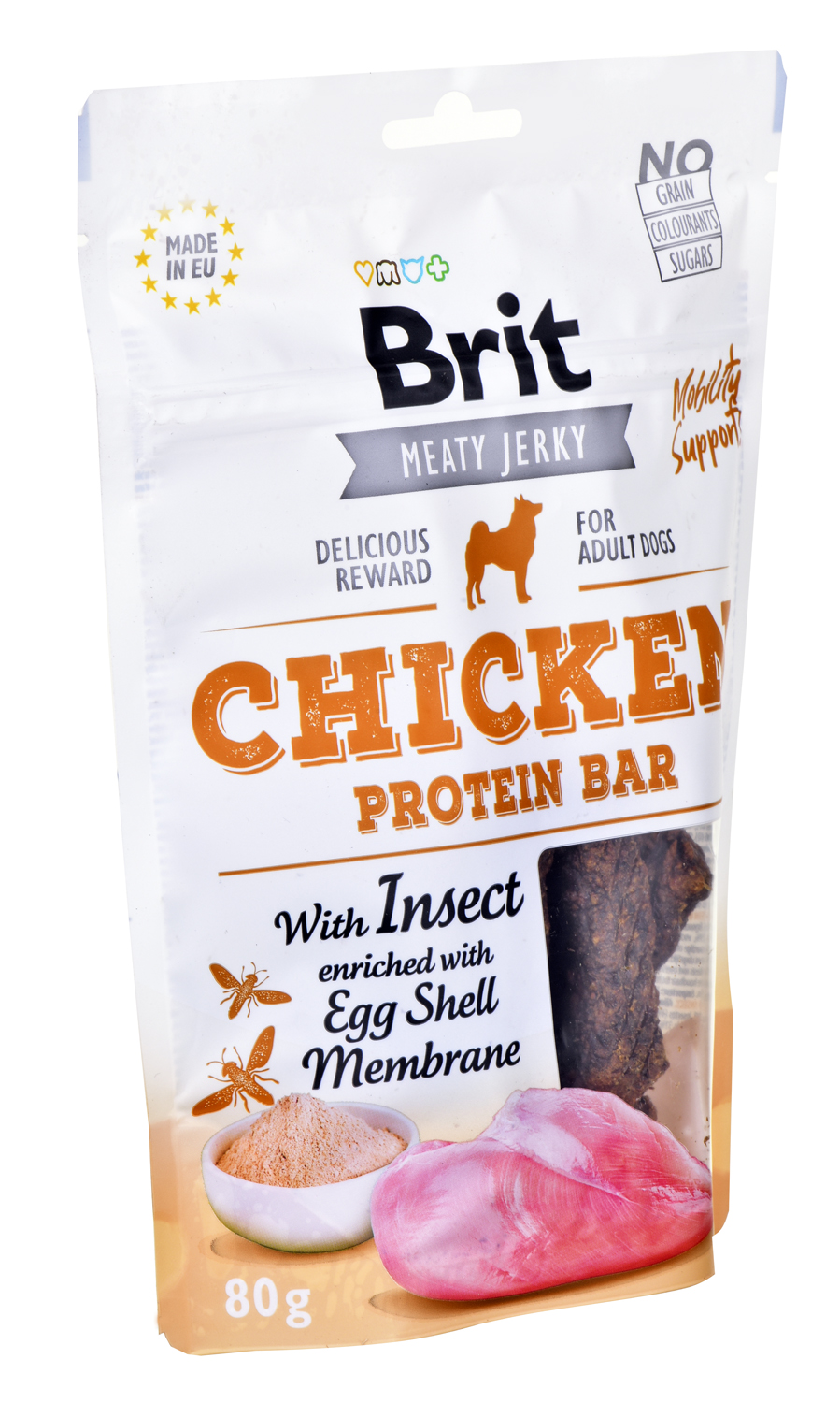 Brit jerky chicken protein bar skanėstas šunims su vištiena 80g