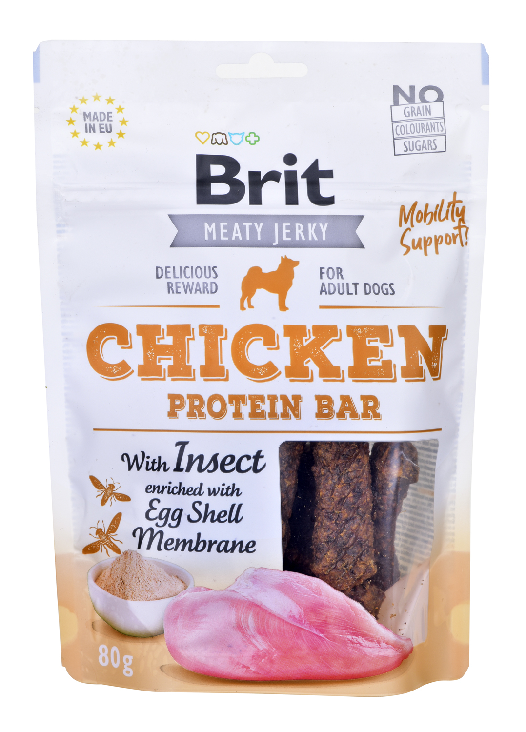 Brit jerky chicken protein bar skanėstas šunims su vištiena 80g