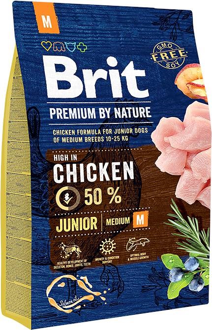 Brit Premium By Nature Junior Medium M, Vidutinio Dydžio Veislių Šuniukams Ir Jauniems Šunims, 3 Kg
