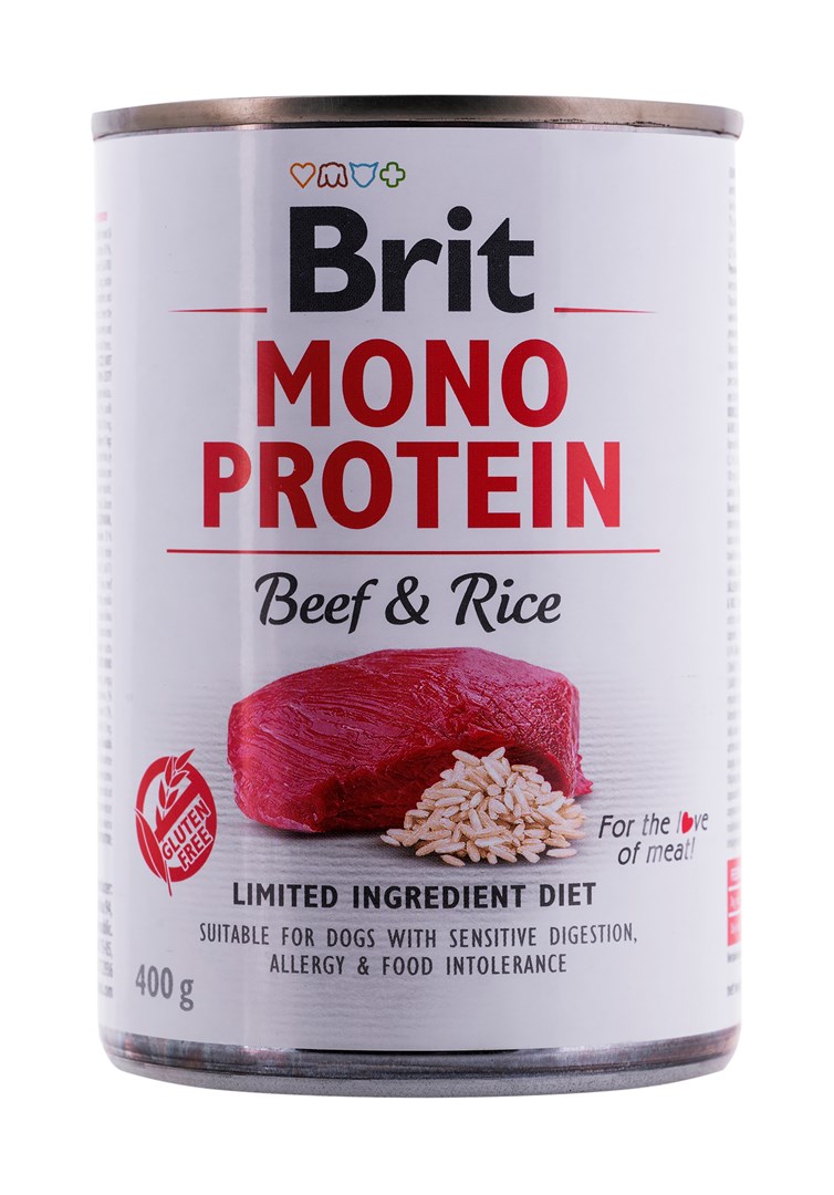 Brit care konservai mono protein su jautiena ir ryžiais, 400g