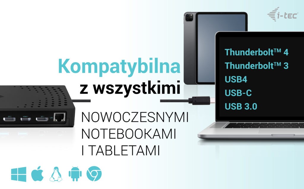 Usb šakotuvas i-tec catriple4kdockpd2