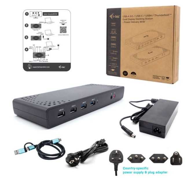 I-tec dokovací stanice usb 3.0 / usb-c / thunderbolt / 2x usb 3.0 / 4x usb 2.0 / 2x hdmi / lan / maitinimo tiekimas 100 w