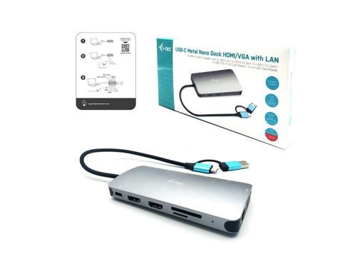 I-tec usb-c metal nano dock 3xdisplay+pd