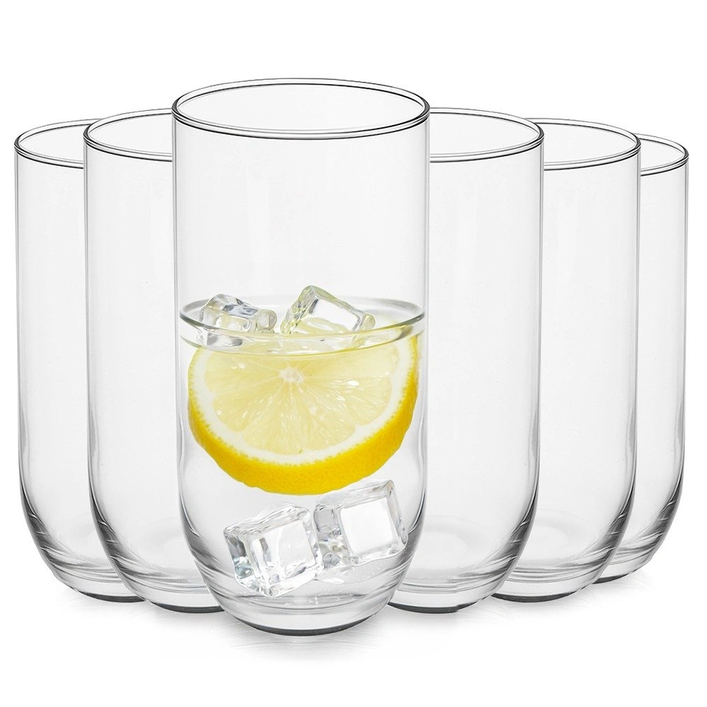 Stiklinės 400 ml, skaidrios, 7 × 7 × 14,5 cm, 6 vnt.