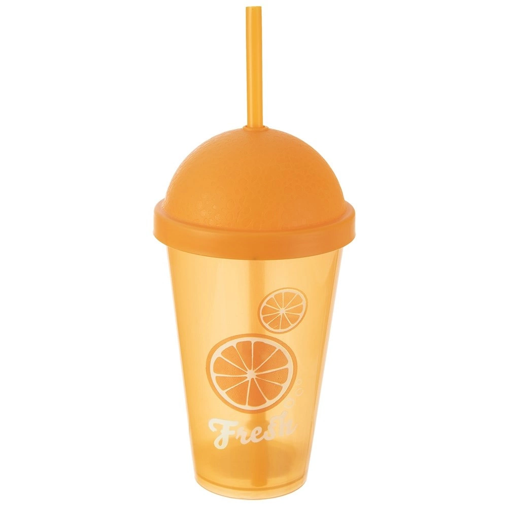 Gertuvė su dangteliu ir šiaudeliu 450 ml