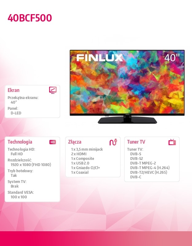 40 colių led televizorius 40bcf500