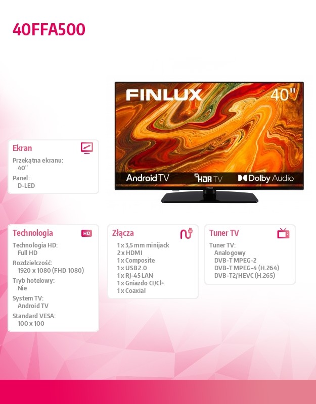 40 colių led televizorius 40ffa500
