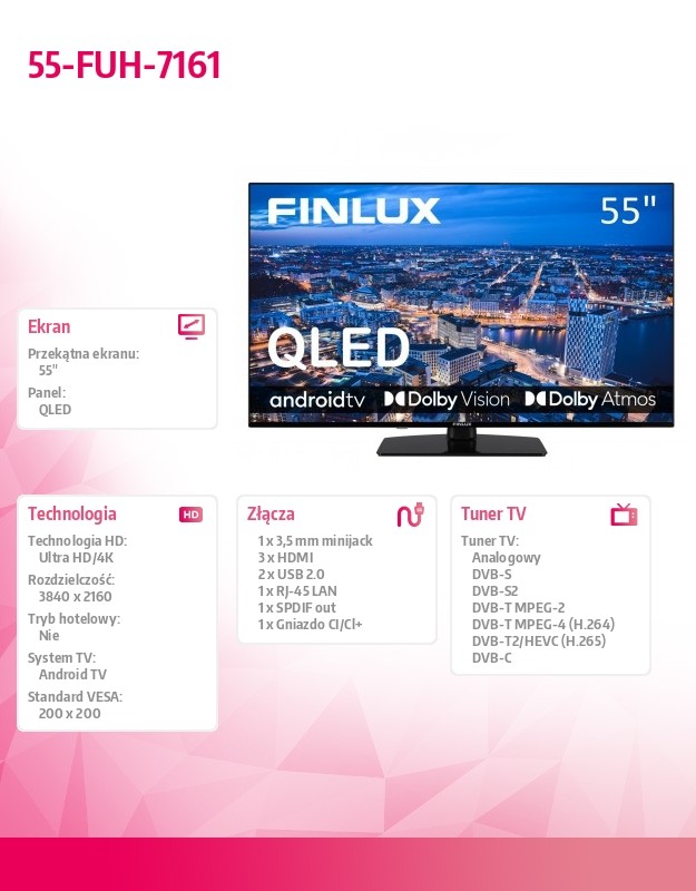 55 colių QLED televizorius 55-FUH-7161