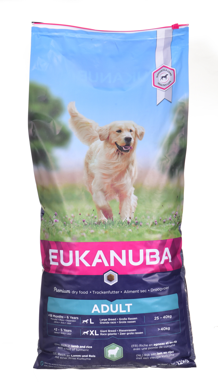 Eukanuba Sausas Pašaras Didelių Veislių Šunims, Su Ėriena Ir Ryžiais​, 12 Kg
