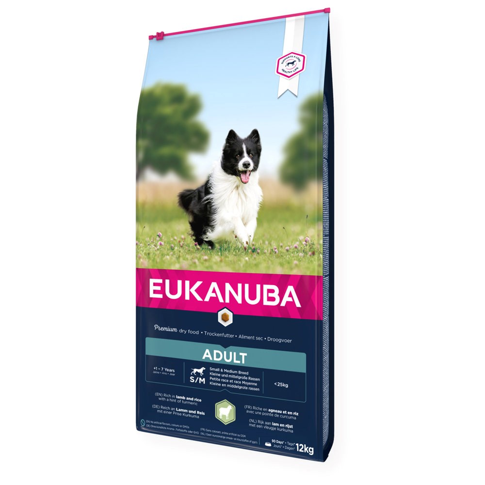 Eukanuba sausas pašaras mažų ir vidutinių veislių šunims, su ėriena ir ryžiais​, 12 kg