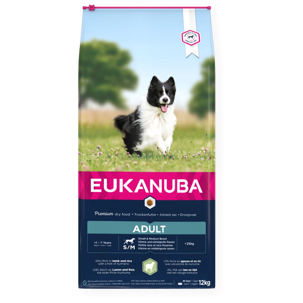 Eukanuba sausas pašaras mažų ir vidutinių veislių šunims, su ėriena ir ryžiais​, 12 kg