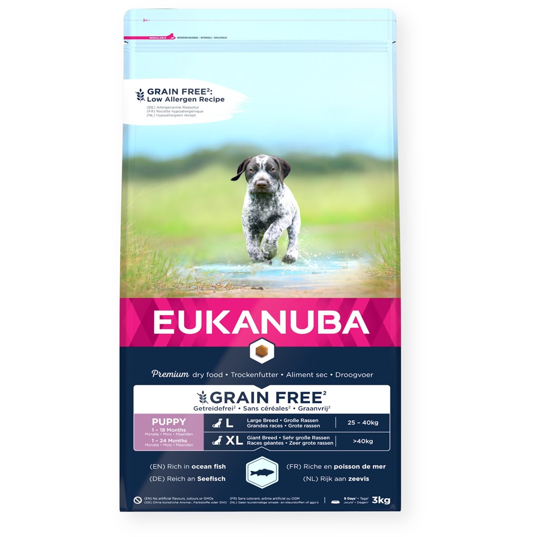 Eukanuba grain free didelių veislių šuniukams, 3 kg