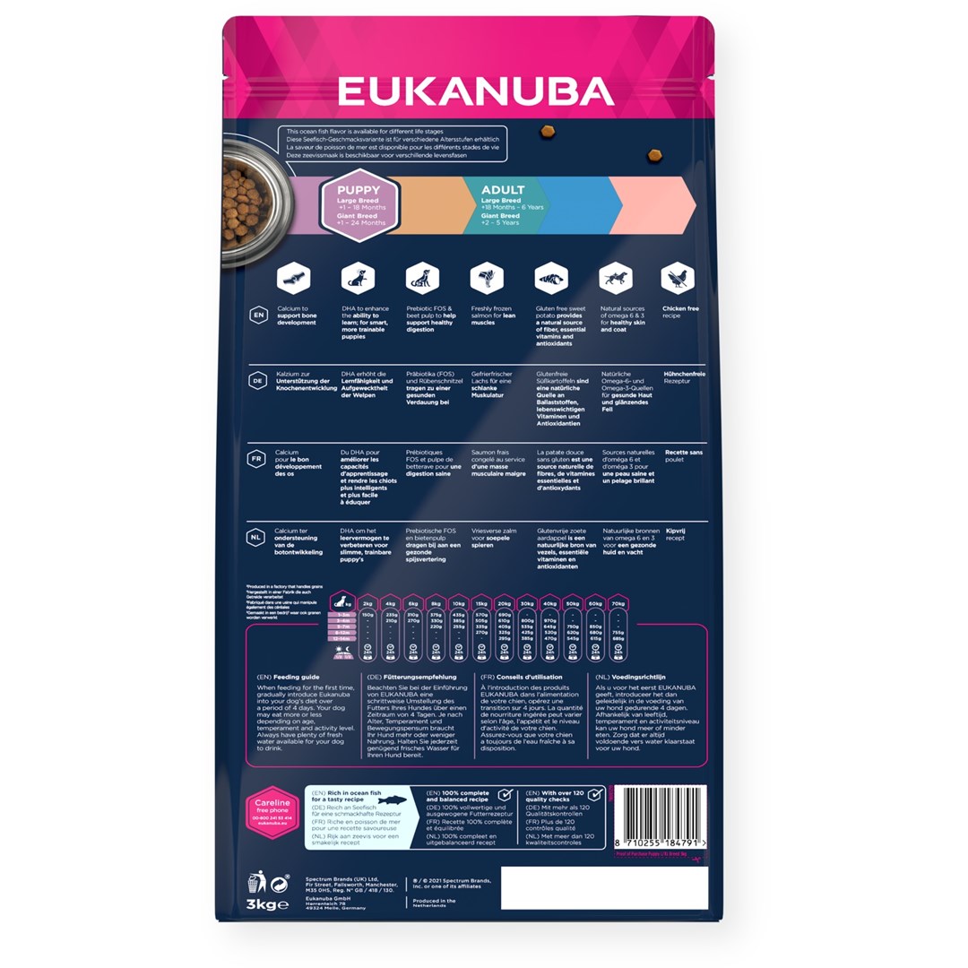 Eukanuba grain free didelių veislių šuniukams, 3 kg