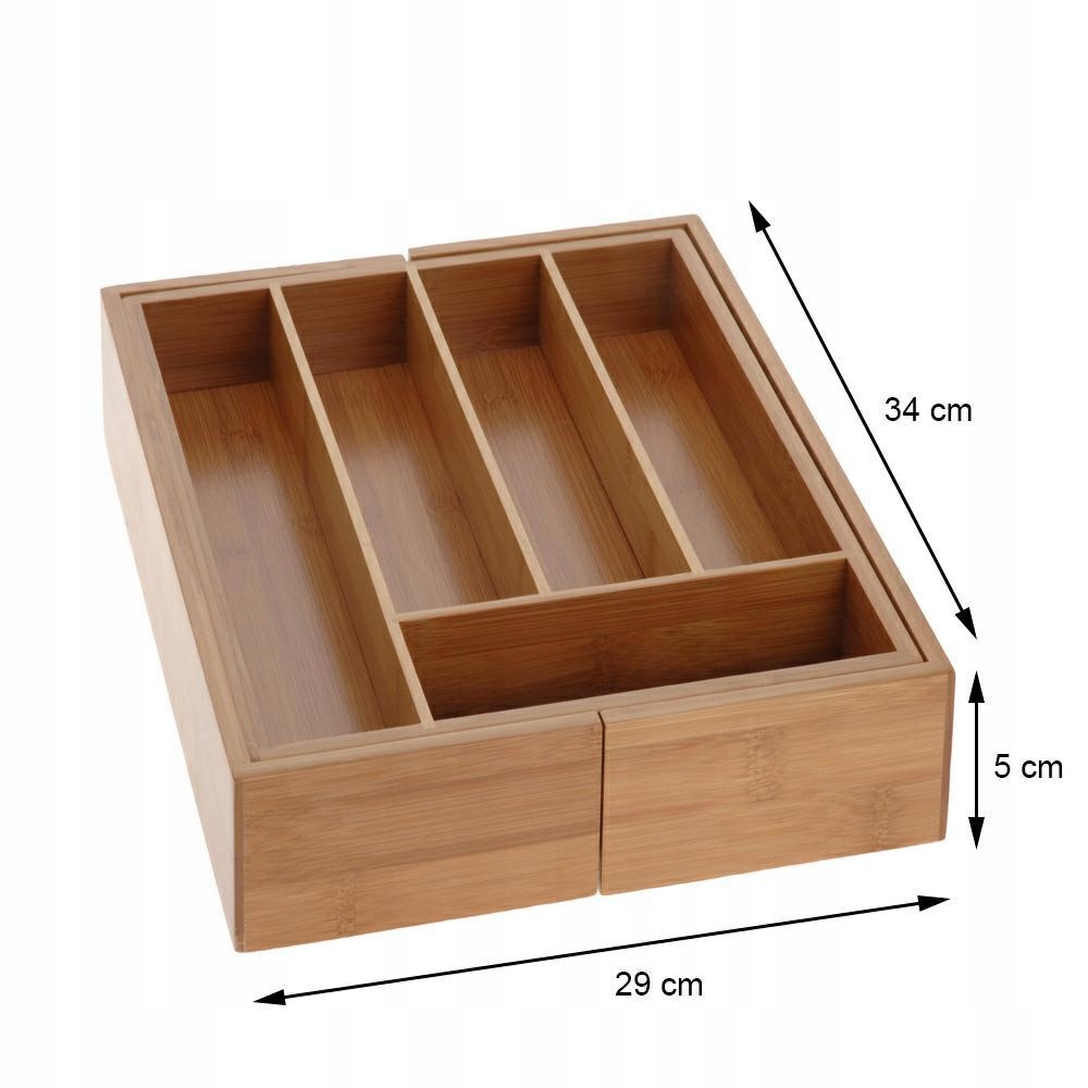 Excellent Houseware Prailginamas stalo įrankių dėklas, bambukas