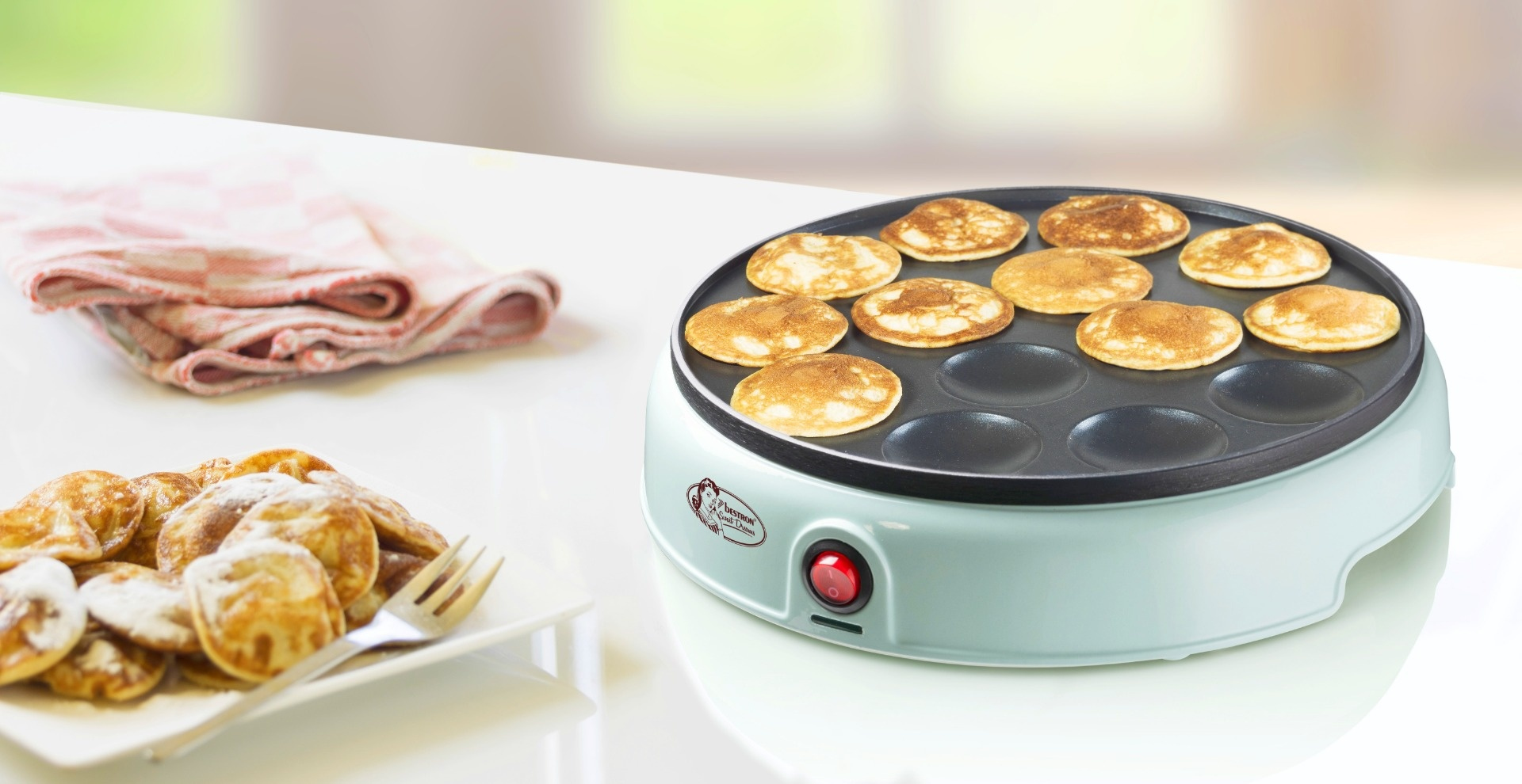 Bestron poffertjes maker retro stiliaus, mini