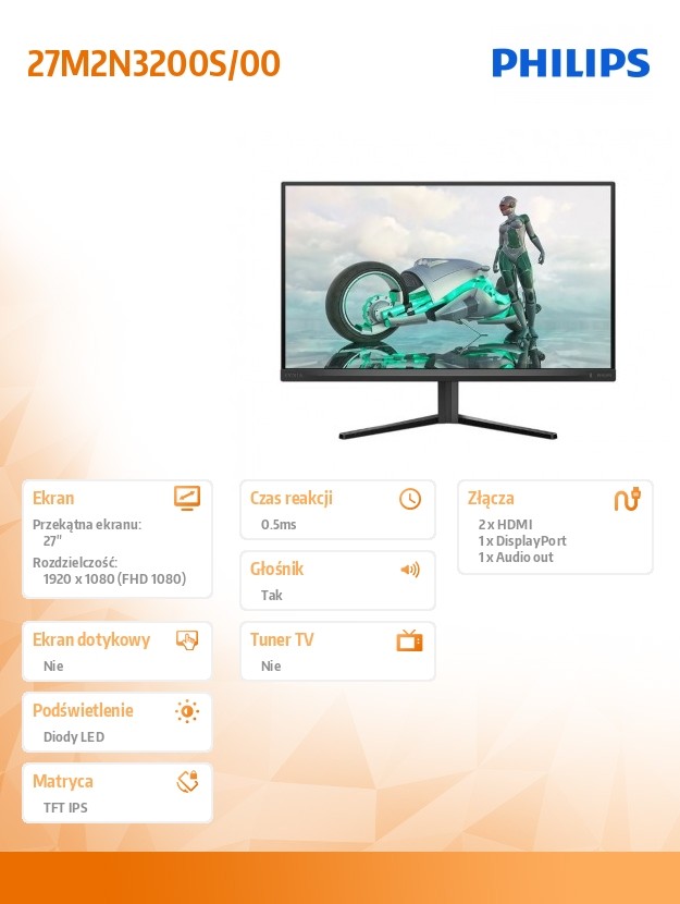 Monitorius philips 27m2n3200s/00, 27