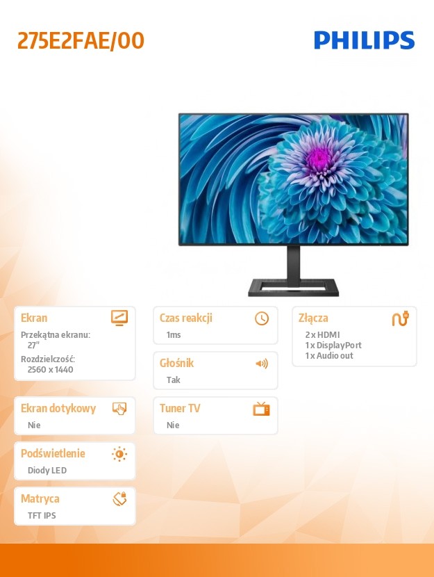 Monitorius philips 275e2fae/00, 27