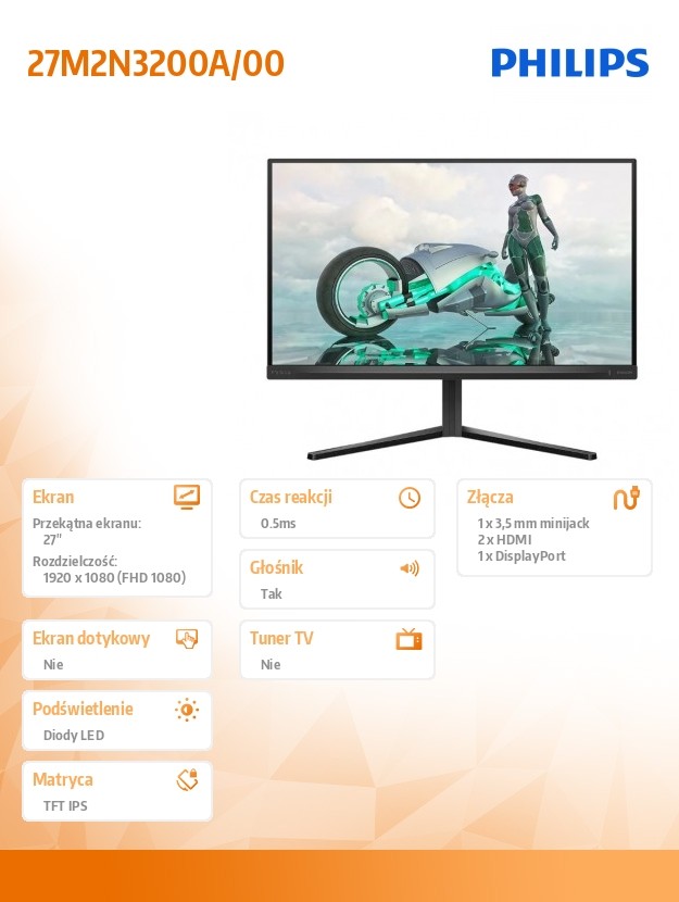 Monitorius philips evnia 27m2n3200a/00, 27