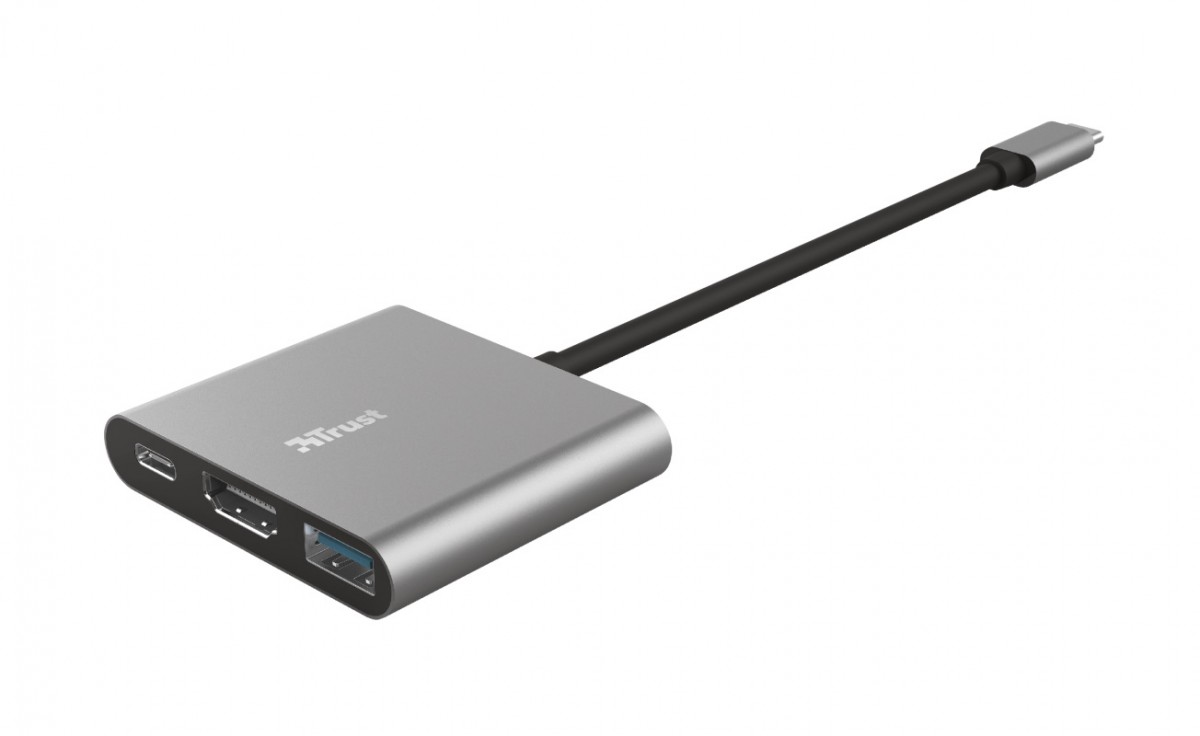 Adapteris trust dalyx 3-in-1 usb-c/usb-a/hdmi, 10 cm