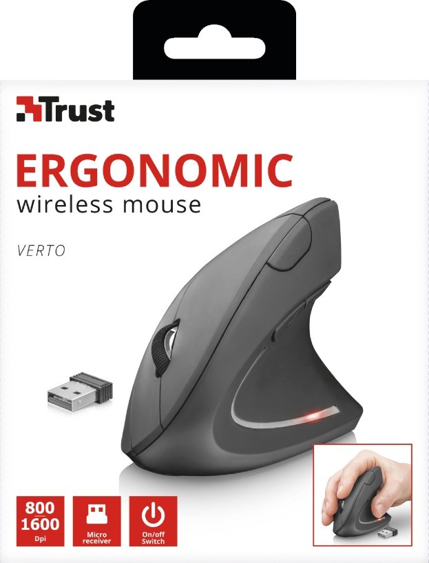 Vertikali pelė trust 22879, pilka