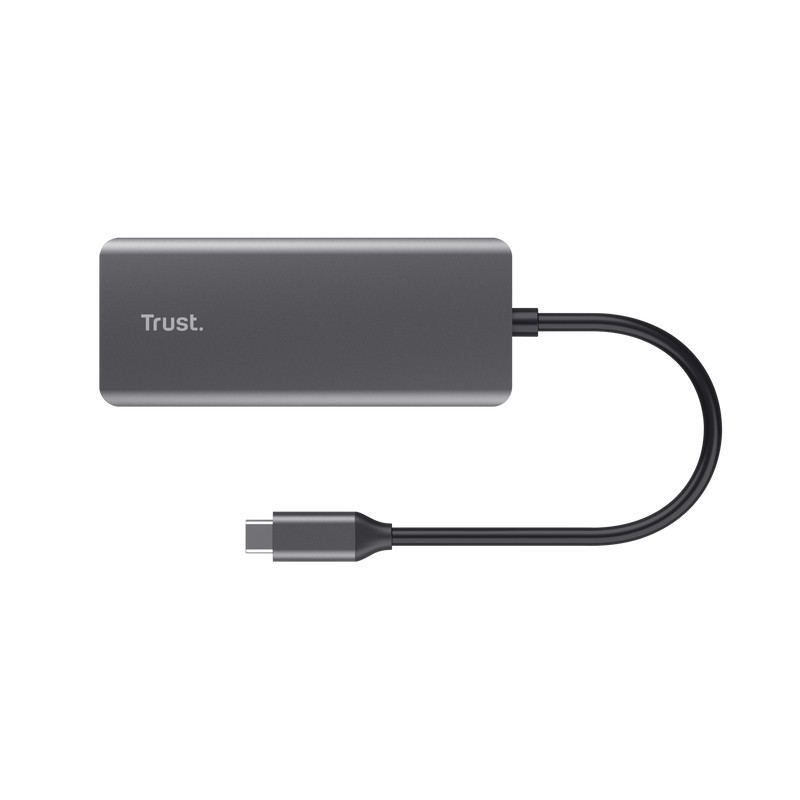 Trust dalyx usb type-c 1000 mbit/s sidabrinis adapteris, 6 jungtys