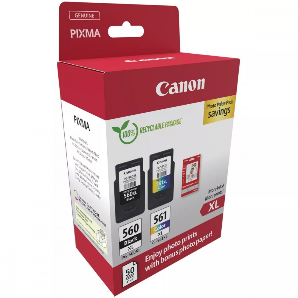 Kasetė rašaliniams spausdintuvams Rašalo kasetės Canon PG-560XL/CL-561XL