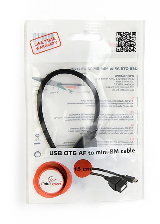 Kompiuterio laidas gembird, mini usb-b/usb-a, 0.15 m