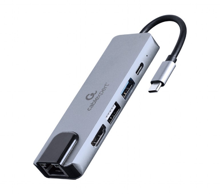 Gembird usb type-c 5-in-1 grey