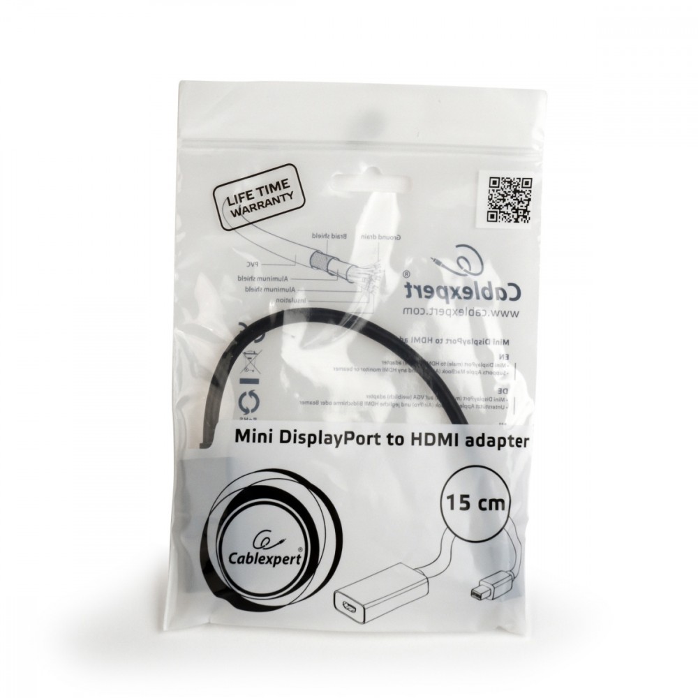 Adapterio laidas 4k mini displayport on hdmi, juodas
